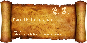 Mensik Bernarda névjegykártya